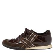 Pre-owned Leather sneakers Louis Vuitton Vintage , Brown , Dames