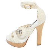 Pre-owned Lace sandals Dolce & Gabbana Pre-owned , White , Dames