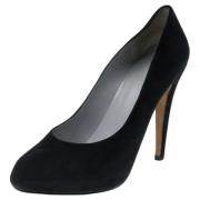 Pre-owned Suede heels Sergio Rossi Pre-owned , Black , Dames