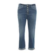 Italiaanse Jeans met Opgerolde Manchetten Dondup , Blue , Dames