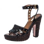 Pre-owned Raffia sandals Prada Vintage , Black , Dames