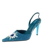 Pre-owned Denim sandals Casadei Pre-owned , Blue , Dames