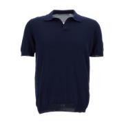 Zijden Crewneck T-shirts en Polos Tagliatore , Blue , Heren