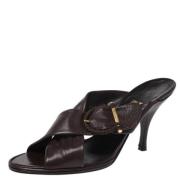 Pre-owned Leather sandals Salvatore Ferragamo Pre-owned , Brown , Dame...