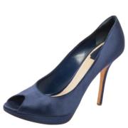 Pre-owned Satin heels Dior Vintage , Blue , Dames