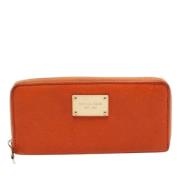 Pre-owned Leather wallets Michael Kors Pre-owned , Orange , Dames