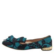 Pre-owned Leather flats Miu Miu Pre-owned , Blue , Dames