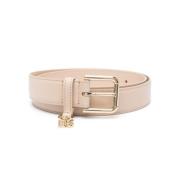 Beige Leren Riem met Goudkleurige Gesp Dolce & Gabbana , Pink , Dames