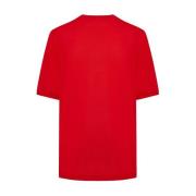 Rode Katoenen T-Shirt - Korte Mouwen Crew Neck Kiton , Red , Heren