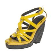 Pre-owned Leather sandals Balenciaga Vintage , Yellow , Dames