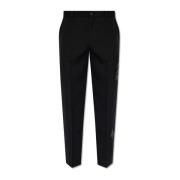 Wollen plooirokbroek Off White , Black , Heren