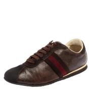 Pre-owned Leather sneakers Gucci Vintage , Brown , Dames