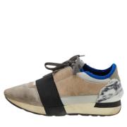 Pre-owned Leather sneakers Balenciaga Vintage , Gray , Dames