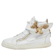 Pre-owned Leather sneakers Giuseppe Zanotti Pre-owned , White , Dames