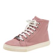 Pre-owned Leather sneakers Gucci Vintage , Pink , Dames