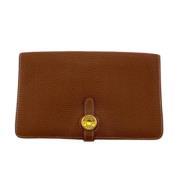 Pre-owned Leather wallets Hermès Vintage , Brown , Dames