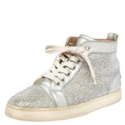 Pre-owned Leather sneakers Christian Louboutin Pre-owned , Gray , Dame...