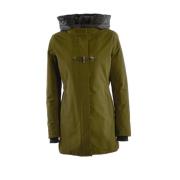 Groen en Zwart Technisch Stoffen Jas Fay , Green , Dames