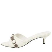 Pre-owned Leather sandals Balenciaga Vintage , White , Dames