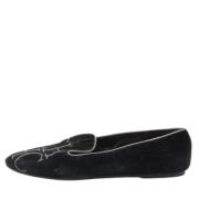 Pre-owned Suede flats Carolina Herrera Pre-owned , Black , Dames