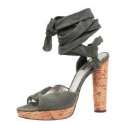 Pre-owned Suede sandals Dolce & Gabbana Pre-owned , Green , Dames