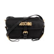 Schoudertas met logo Moschino , Black , Dames