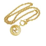 Pre-owned Metal necklaces Chanel Vintage , Yellow , Dames