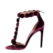 Pre-owned Velvet sandals Alaïa Pre-owned , Red , Dames