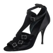 Pre-owned Satin sandals Givenchy Pre-owned , Black , Dames