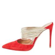 Pre-owned Leather sandals Aquazzura Pre-owned , Red , Dames