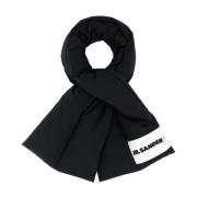 Zwarte polyester sjaal Jil Sander , Black , Dames