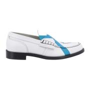 Iconische Leren Loafer College , White , Heren