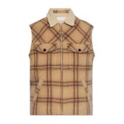 Kiran geruite vest Isabel Marant , Beige , Heren