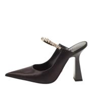 Pre-owned Satin mules Versace Pre-owned , Black , Dames