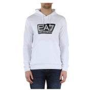 Katoenen hoodie met logo print Emporio Armani EA7 , White , Heren