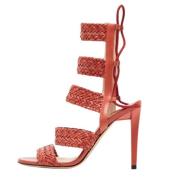 Pre-owned Fabric sandals Jimmy Choo Pre-owned , Orange , Dames