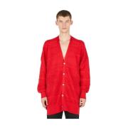 Gebreide Jacquard Cardigan Sulvam , Red , Heren