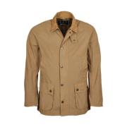 Casual Beige Katoenen Jas met Fluweel Kraag Barbour , Beige , Heren