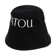 Zwarte Logo-Print Bucket Hat Patou , Black , Dames