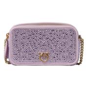 Suède Strass Camera Tas Pinko , Purple , Dames