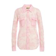 Kanten blouse met knoopsluiting Aniye By , Pink , Dames