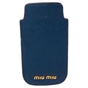 Pre-owned Leather home-office Miu Miu Pre-owned , Blue , Dames