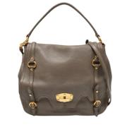 Pre-owned Leather shoulder-bags Miu Miu Pre-owned , Gray , Dames