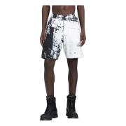 Grafische Zwarte en Witte Shorts Alexander McQueen , White , Heren