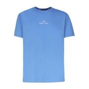 Blauw Katoenen T-shirt met Logo Borduursel Polo Ralph Lauren , Blue , ...