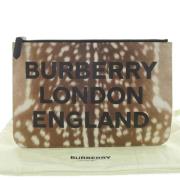 Pre-owned Leather clutches Burberry Vintage , Brown , Dames