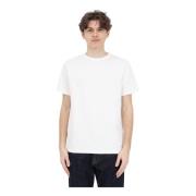 Witte Seersucker T-shirt voor Heren Selected Homme , White , Heren