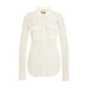 Kanten blouse met knoopsluiting Aniye By , White , Dames