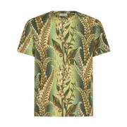 Groene T-shirts en Polos met bladprint Etro , Green , Heren