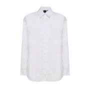 Klassieke Witte Overhemd met Geborduurd Logo Pinko , White , Dames